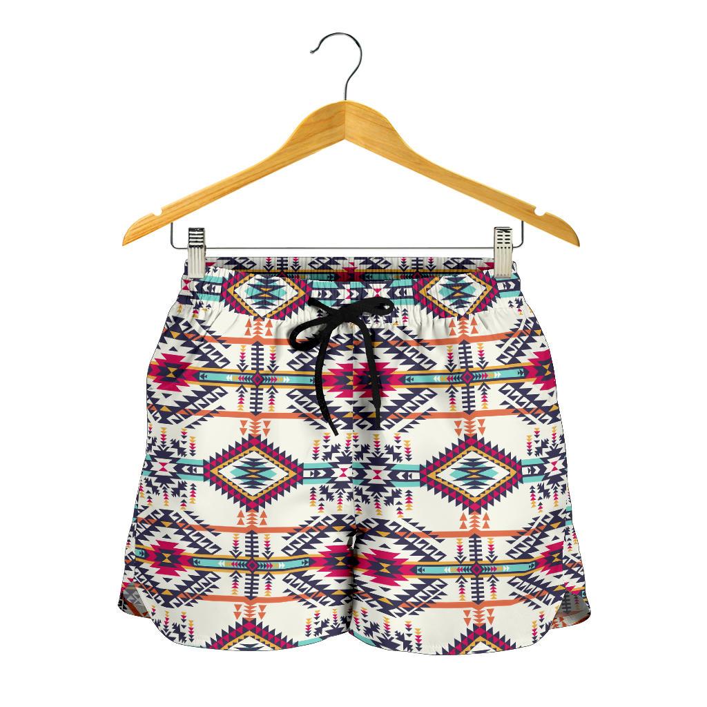 Indian Navajo Art Themed Design Print Women Shorts-JTAMIGO.COM