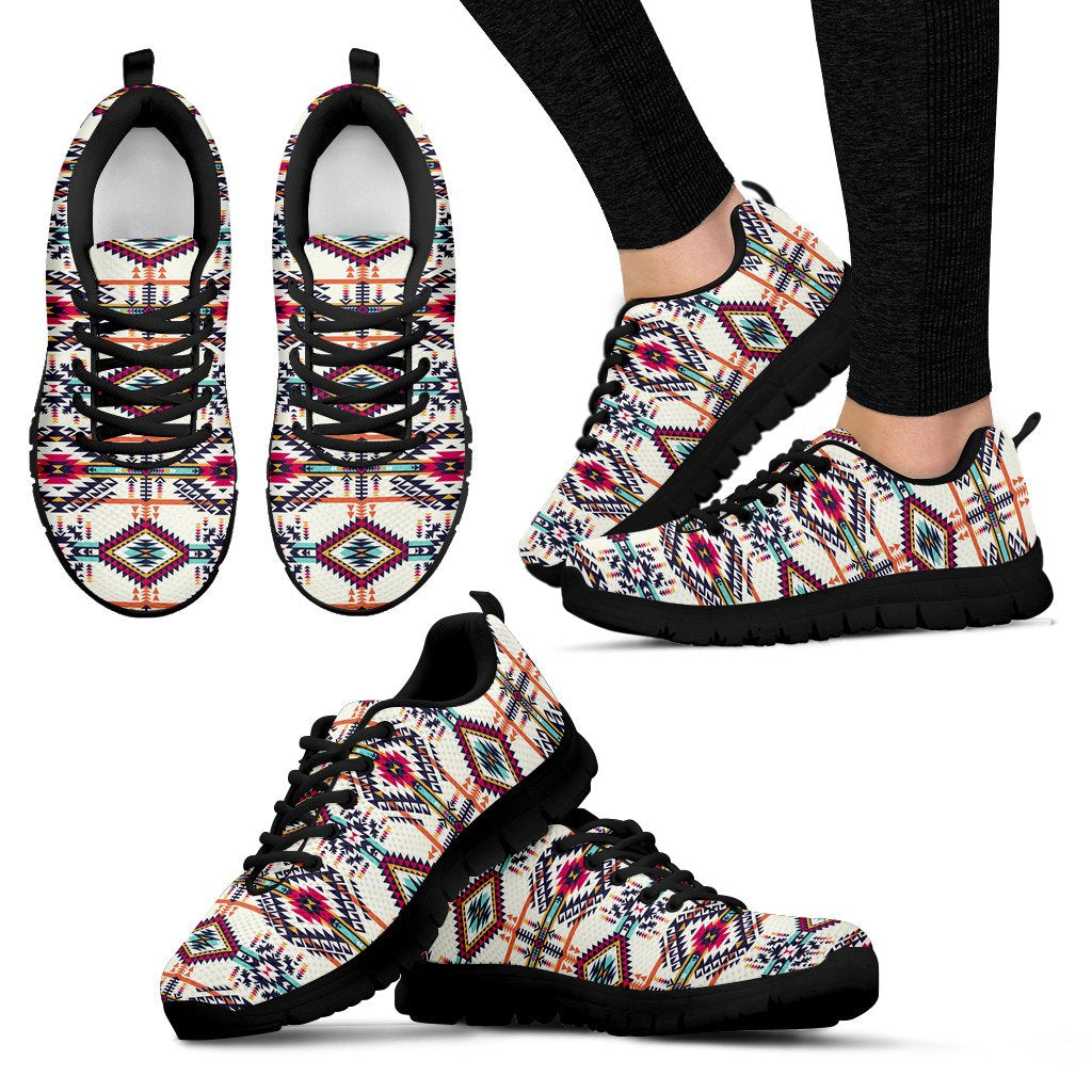 Indian Navajo Art Themed Design Print Women Sneakers Shoes