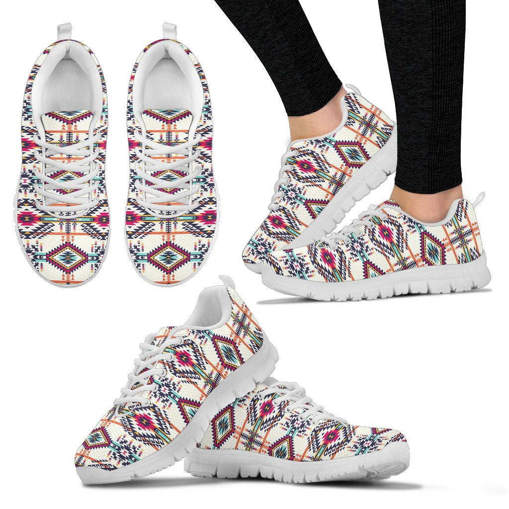 Indian Navajo Art Themed Design Print Women Sneakers Shoes