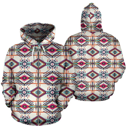 Indian Navajo Art Themed Design Print Zip Up Hoodie