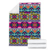 Indian Navajo Color Themed Design Print Fleece Blanket