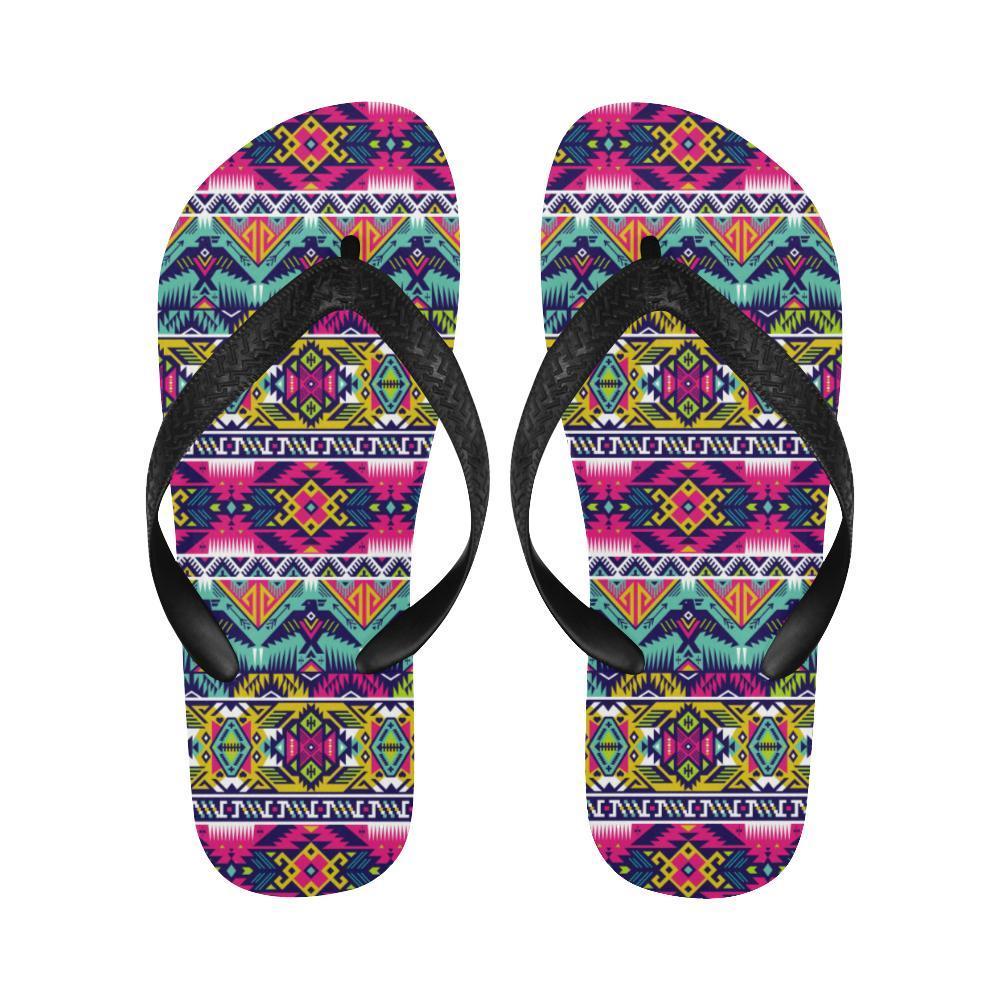 Indian Navajo Color Themed Design Print Flip Flops-JTAMIGO.COM