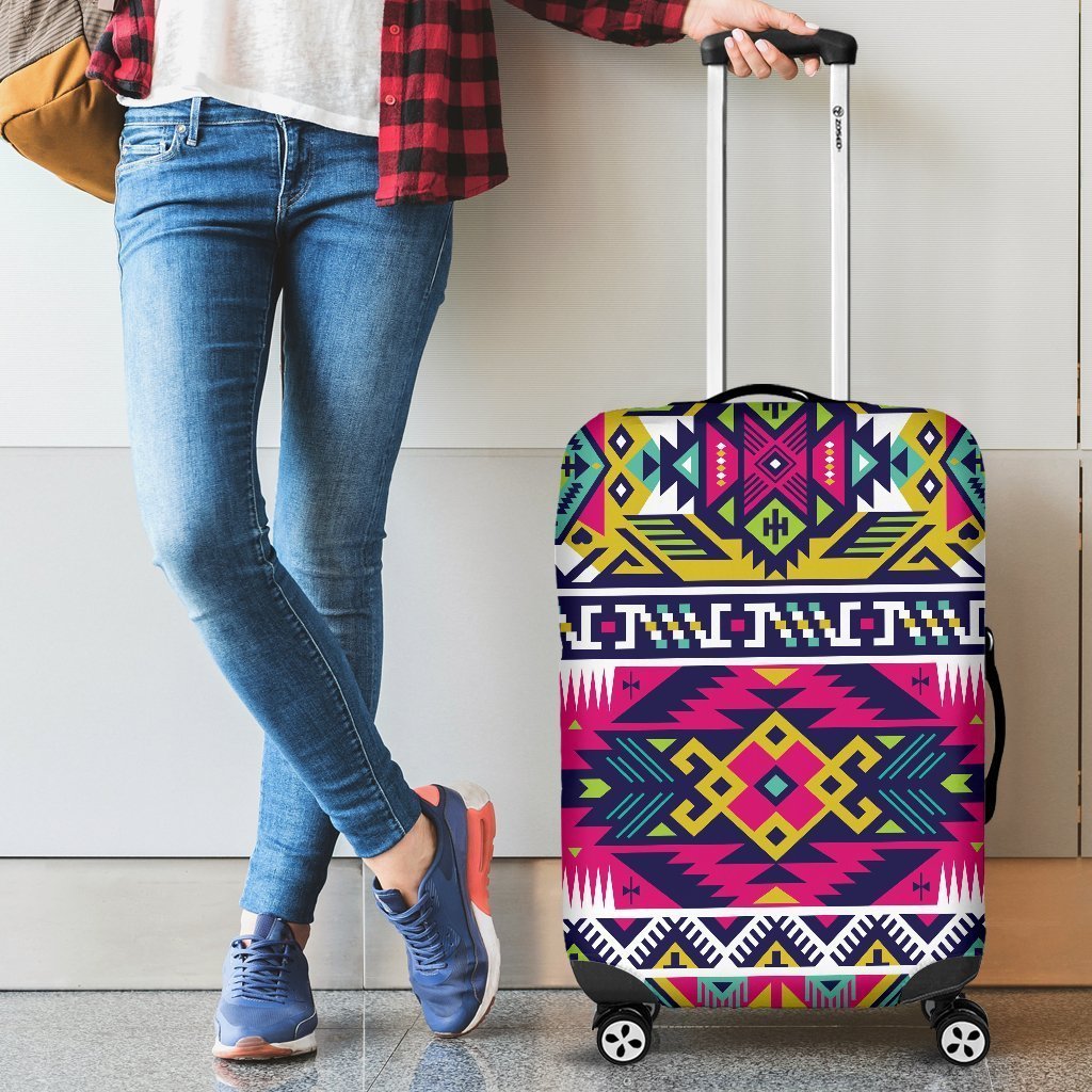 Indian Navajo Color Themed Design Print Luggage Cover Protector