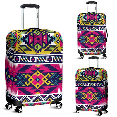Indian Navajo Color Themed Design Print Luggage Cover Protector