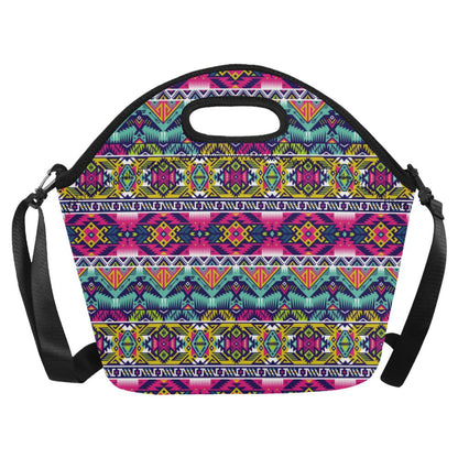 Indian Navajo Color Themed Design Print Neoprene Lunch Bag (Model 1669)(Large)-JTAMIGO.COM
