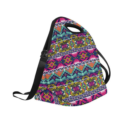 Indian Navajo Color Themed Design Print Neoprene Lunch Bag (Model 1669)(Large)-JTAMIGO.COM