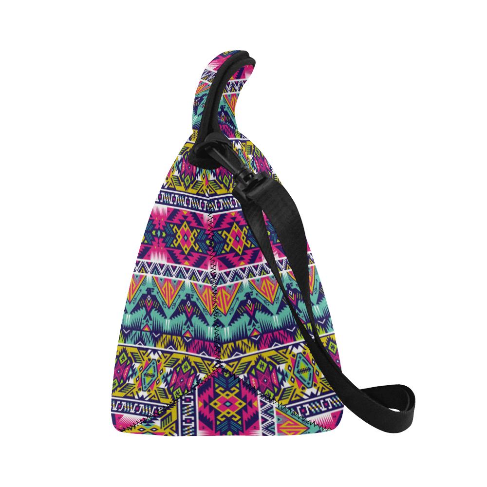 Indian Navajo Color Themed Design Print Neoprene Lunch Bag (Model 1669)(Large)-JTAMIGO.COM