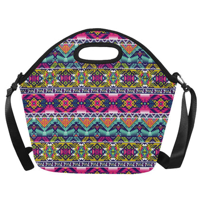 Indian Navajo Color Themed Design Print Neoprene Lunch Bag (Model 1669)(Large)-JTAMIGO.COM
