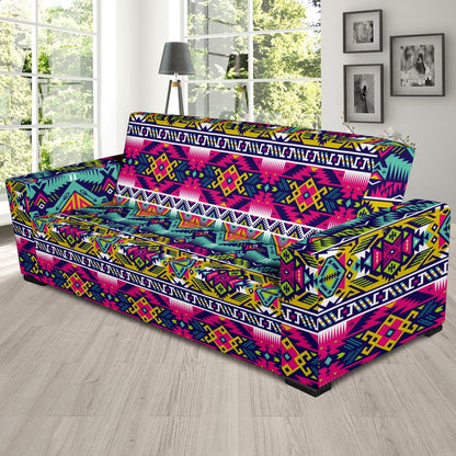 Indian Navajo Color Themed Design Print Sofa Slipcover-JTAMIGO.COM