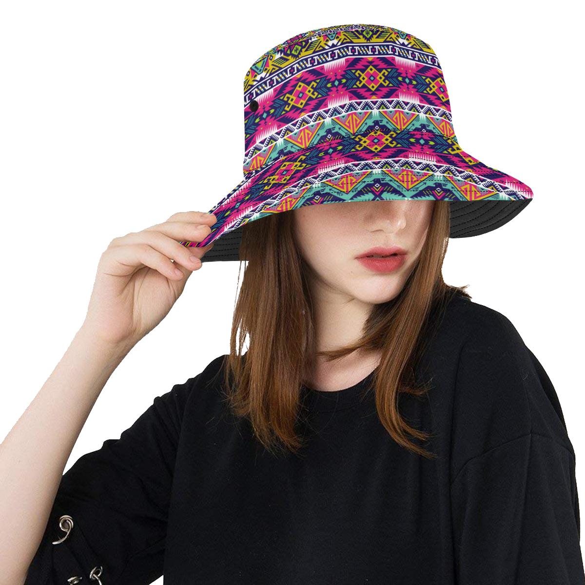 Indian Navajo Color Themed Design Print Unisex Bucket Hat