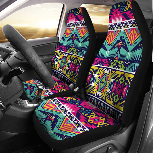 Indian Navajo Color Themed Design Print Universal Fit Car Seat Covers