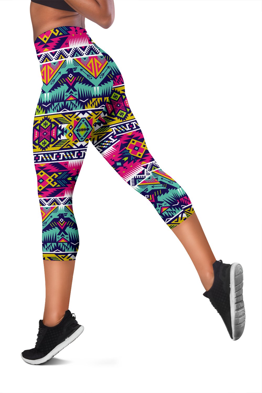 Indian Navajo Color Themed Design Print Women Capris