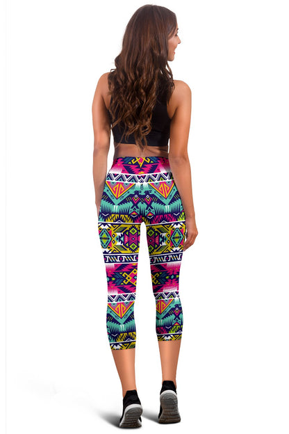 Indian Navajo Color Themed Design Print Women Capris