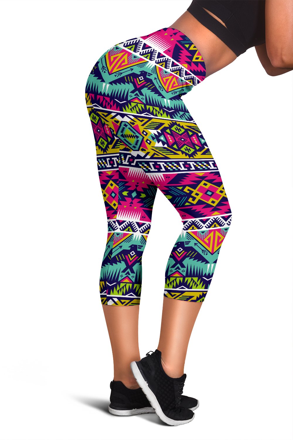 Indian Navajo Color Themed Design Print Women Capris
