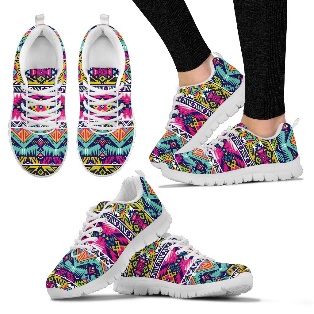 Indian Navajo Color Themed Design Print Women Sneakers Shoes