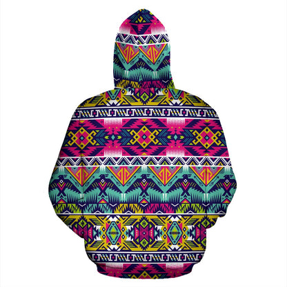 Indian Navajo Color Themed Design Print Zip Up Hoodie