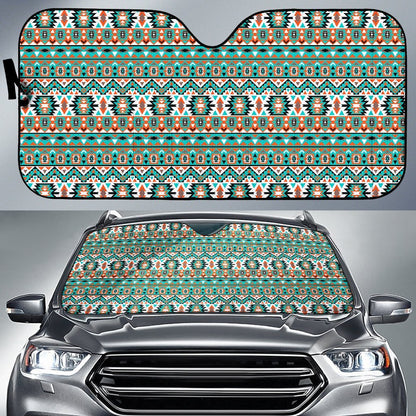 Indian Navajo Ethnic Themed Design Print Car Sun Shade For Windshield