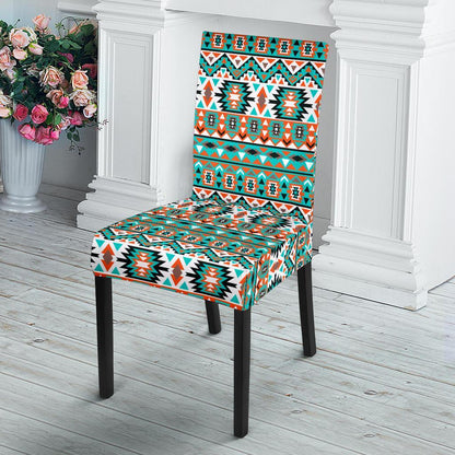 Indian Navajo Ethnic Themed Design Print Dining Chair Slipcover-JTAMIGO.COM