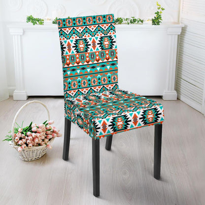 Indian Navajo Ethnic Themed Design Print Dining Chair Slipcover-JTAMIGO.COM