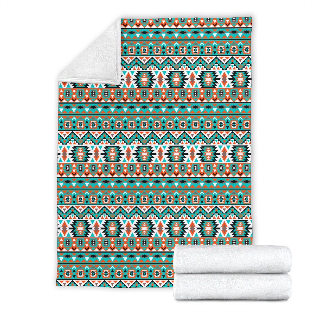 Indian Navajo Ethnic Themed Design Print Fleece Blanket