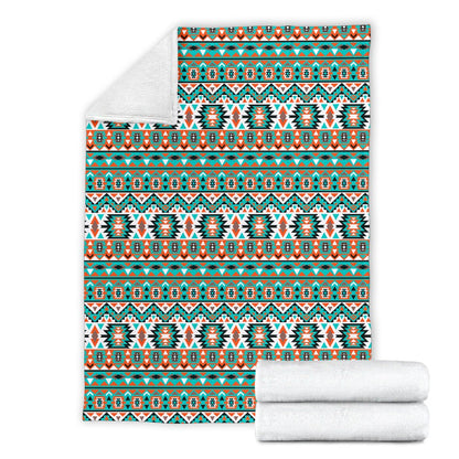 Indian Navajo Ethnic Themed Design Print Fleece Blanket