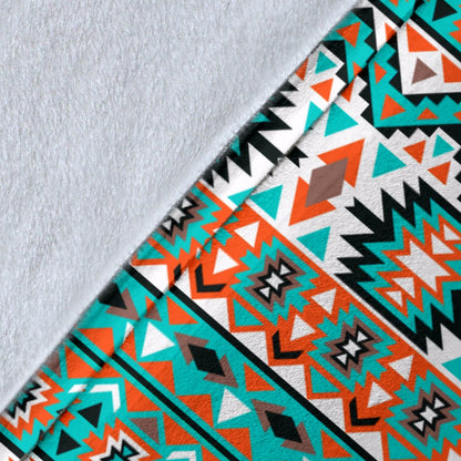 Indian Navajo Ethnic Themed Design Print Fleece Blanket