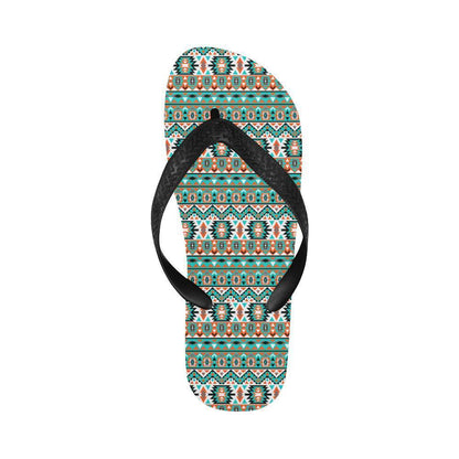 Indian Navajo Ethnic Themed Design Print Flip Flops-JTAMIGO.COM