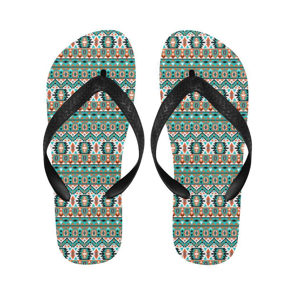 Indian Navajo Ethnic Themed Design Print Flip Flops-JTAMIGO.COM