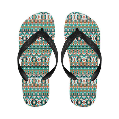 Indian Navajo Ethnic Themed Design Print Flip Flops-JTAMIGO.COM