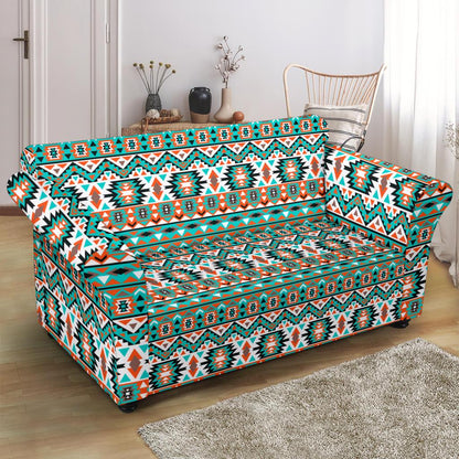 Indian Navajo Ethnic Themed Design Print Loveseat Slipcover-JTAMIGO.COM