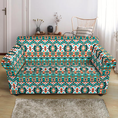 Indian Navajo Ethnic Themed Design Print Loveseat Slipcover-JTAMIGO.COM