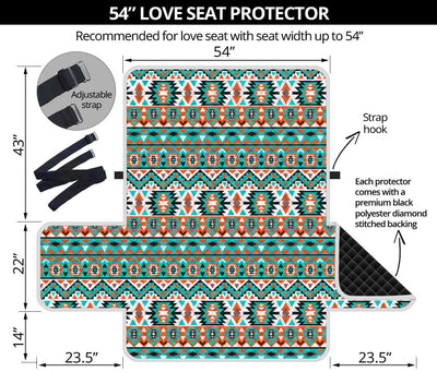 Indian Navajo Ethnic Themed Design Print Loveseat Sofa Protector-JTAMIGO.COM