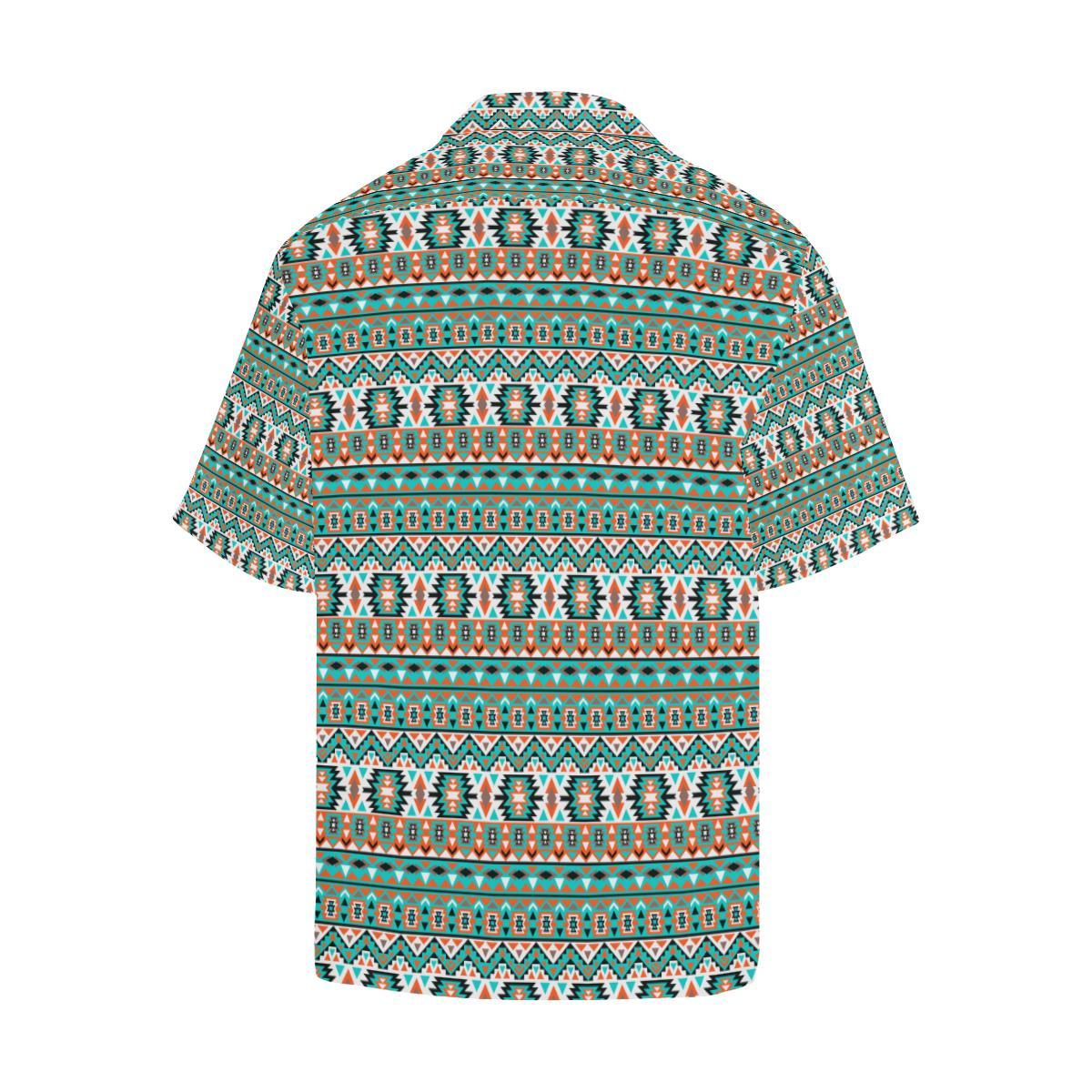 Indian Navajo Ethnic Themed Design Print Men Aloha Hawaiian Shirt
