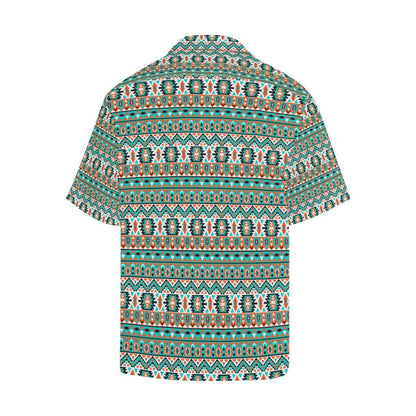 Indian Navajo Ethnic Themed Design Print Men Aloha Hawaiian Shirt