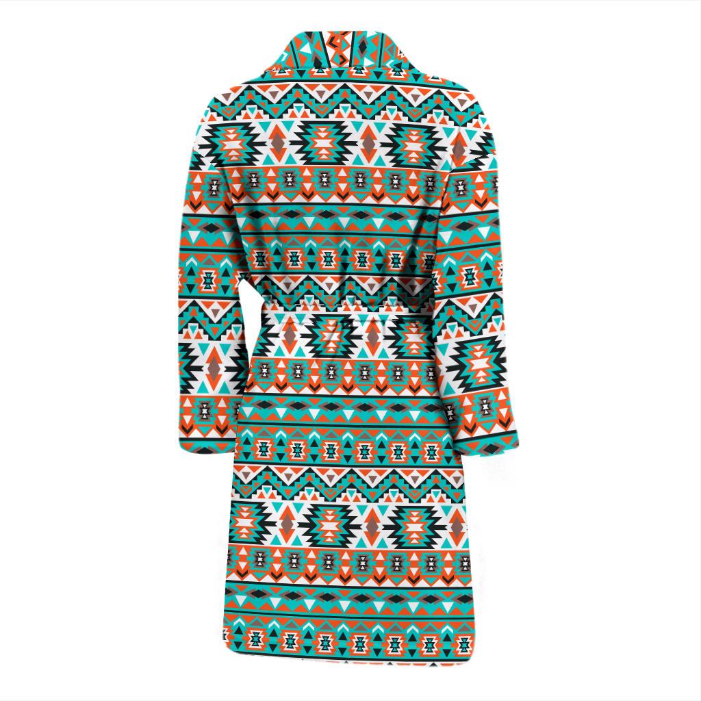 Indian Navajo Ethnic Themed Design Print Men Bath Robe-JTAMIGO.COM