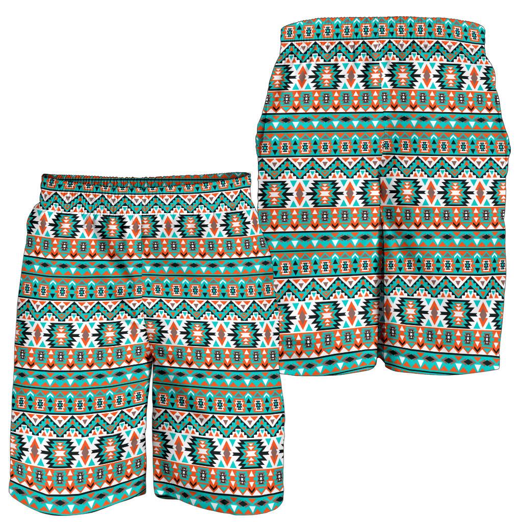 Indian Navajo Ethnic Themed Design Print Mens Shorts-JTAMIGO.COM