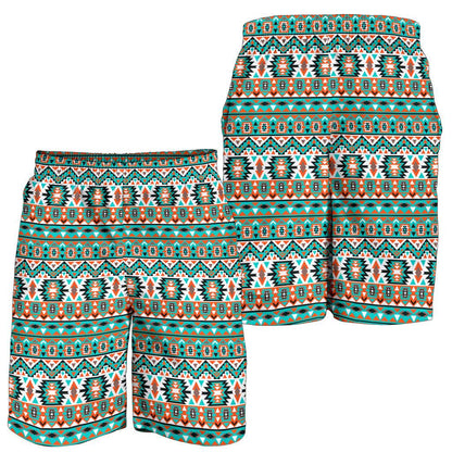 Indian Navajo Ethnic Themed Design Print Mens Shorts-JTAMIGO.COM