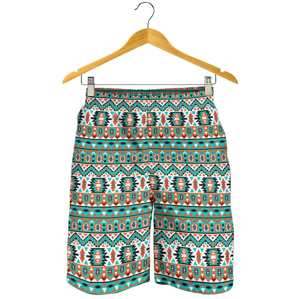 Indian Navajo Ethnic Themed Design Print Mens Shorts-JTAMIGO.COM