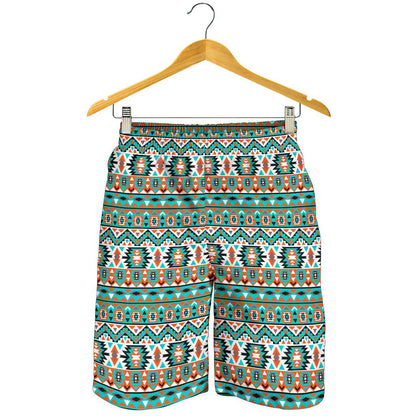 Indian Navajo Ethnic Themed Design Print Mens Shorts-JTAMIGO.COM