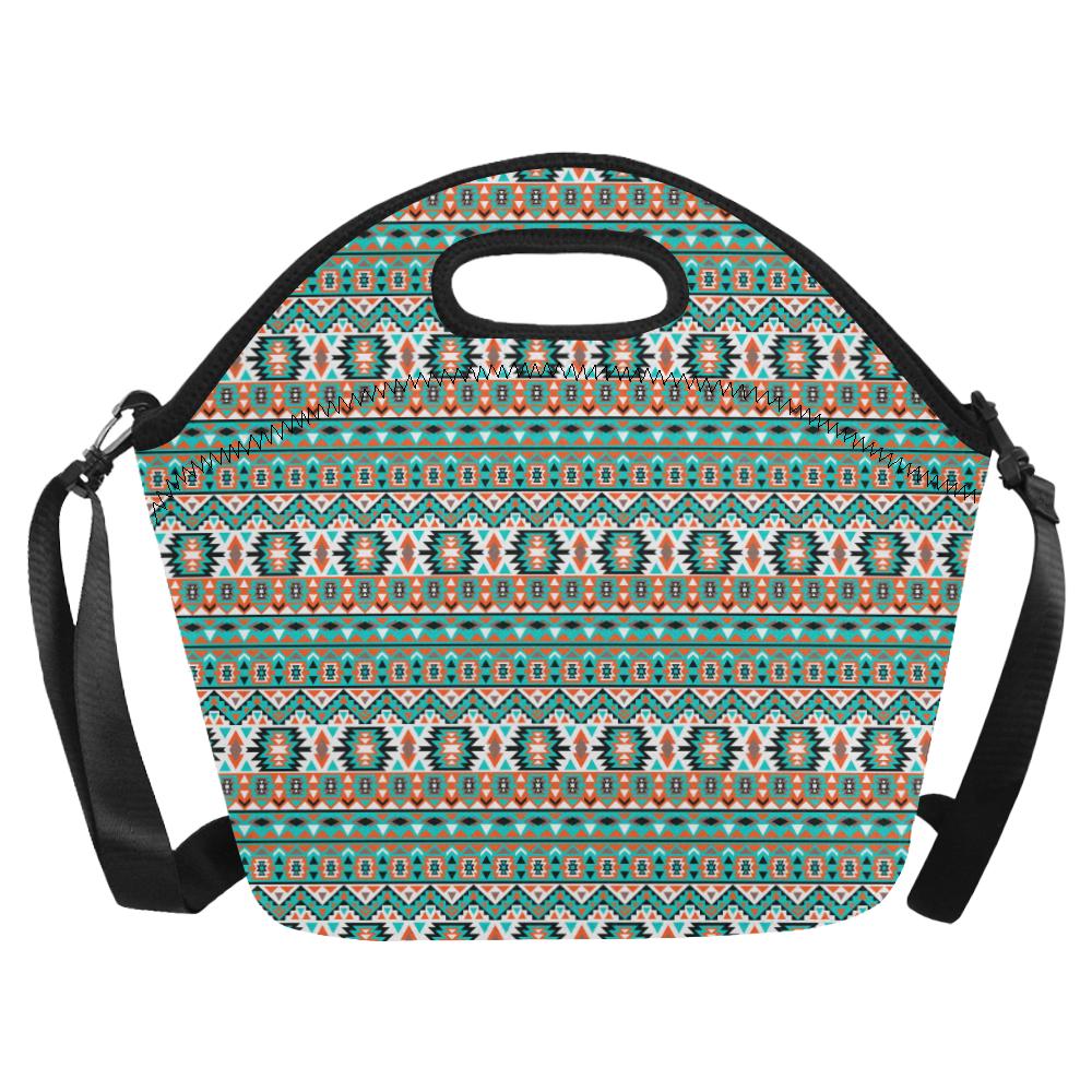Indian Navajo Ethnic Themed Design Print Neoprene Lunch Bag (Model 1669)(Large)-JTAMIGO.COM