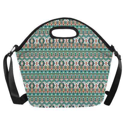 Indian Navajo Ethnic Themed Design Print Neoprene Lunch Bag (Model 1669)(Large)-JTAMIGO.COM