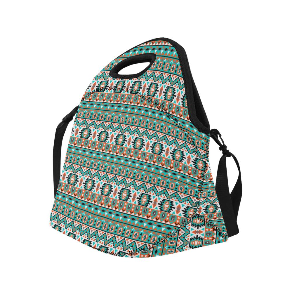 Indian Navajo Ethnic Themed Design Print Neoprene Lunch Bag (Model 1669)(Large)-JTAMIGO.COM