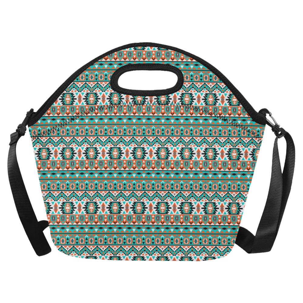 Indian Navajo Ethnic Themed Design Print Neoprene Lunch Bag (Model 1669)(Large)-JTAMIGO.COM