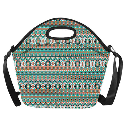 Indian Navajo Ethnic Themed Design Print Neoprene Lunch Bag (Model 1669)(Large)-JTAMIGO.COM