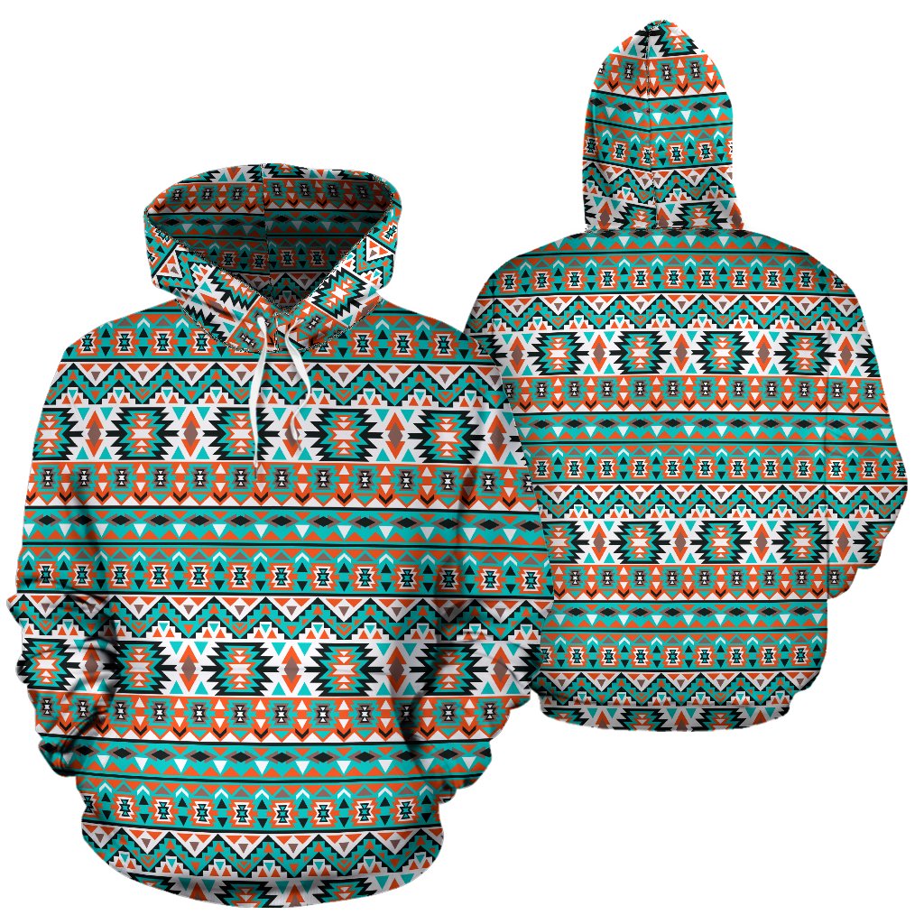 Indian Navajo Ethnic Themed Design Print Pullover Hoodie