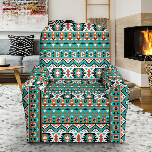 Indian Navajo Ethnic Themed Design Print Single Sofa Slipcover -JTAMIGO.COM