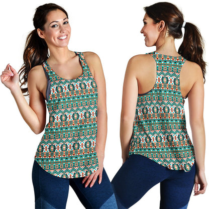 Indian Navajo Ethnic Themed Design Print Women Racerback Tank Top