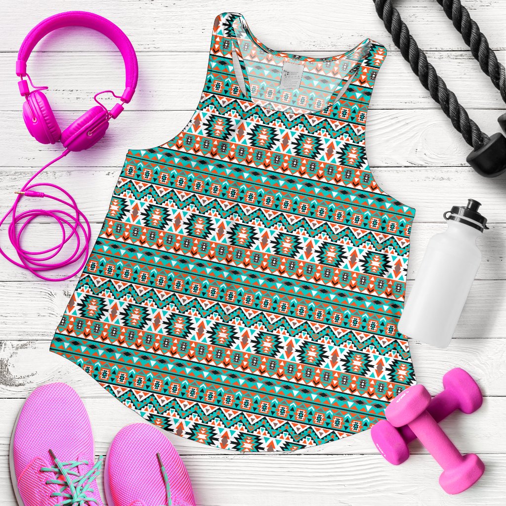 Indian Navajo Ethnic Themed Design Print Women Racerback Tank Top