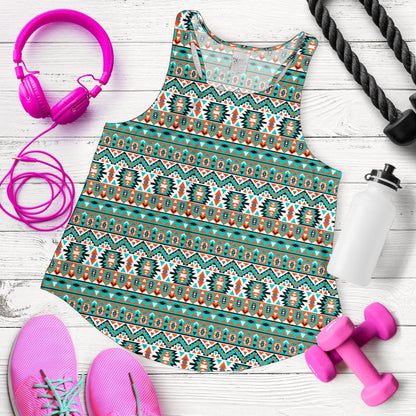 Indian Navajo Ethnic Themed Design Print Women Racerback Tank Top