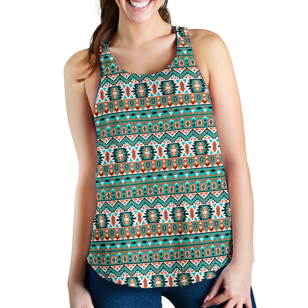 Indian Navajo Ethnic Themed Design Print Women Racerback Tank Top